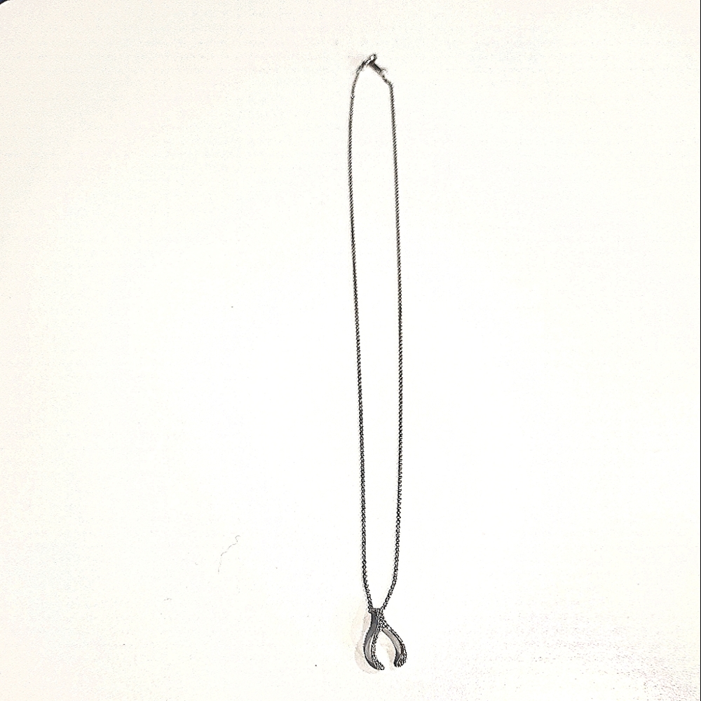 Sterling silver wishbone necklace